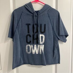 Modern Lux Cutoff Sleeves Hooded Touchdown Sweatshirt